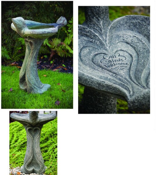 All Birds Welcome Bird Bath One Piece Sculpture Unique Shaped